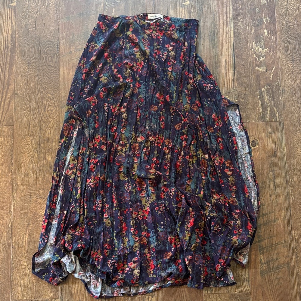 NATURAL LIFE Dark Floral Maxi Skirt